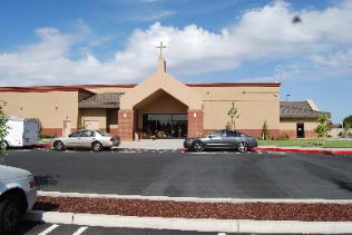 New Hall / temporary Church of Mar Addai (St. Thadeus) Assyrian Church in Turlock, California