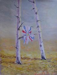 Lonely Assyrian Flag hunging on a very loenly tree, Owner Youram Oraham, Australia, By ADAM ODISHO