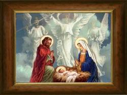 Baby Jesus with Maryam, Yoseb, and three angles