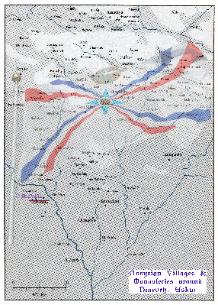 Villages and monasteries map of Ashurs Nineveh region