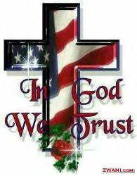 In God We trust, Cross with US flag cover